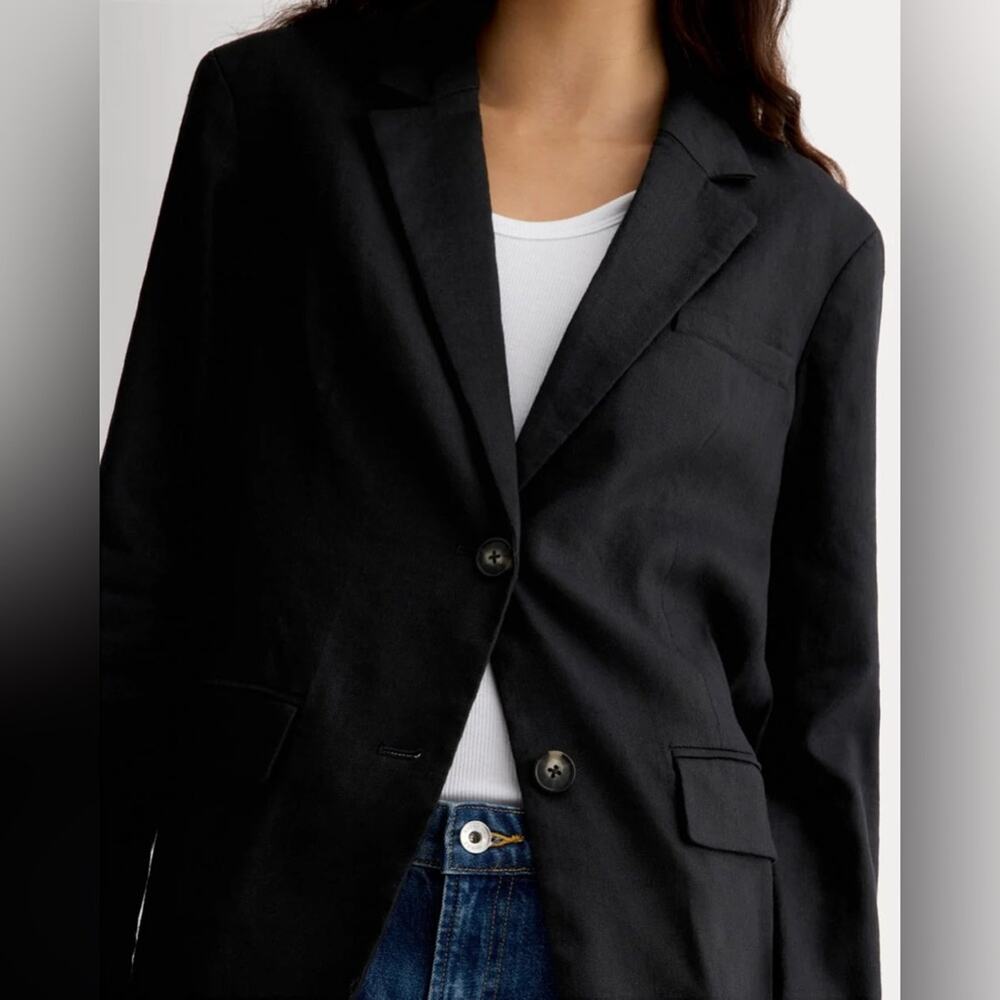 Everlane TENCEL Oversized Blazer Black Size 10 NWOT Sustainable Structured - Picture 5 of 11